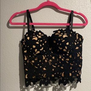 Black lace tank